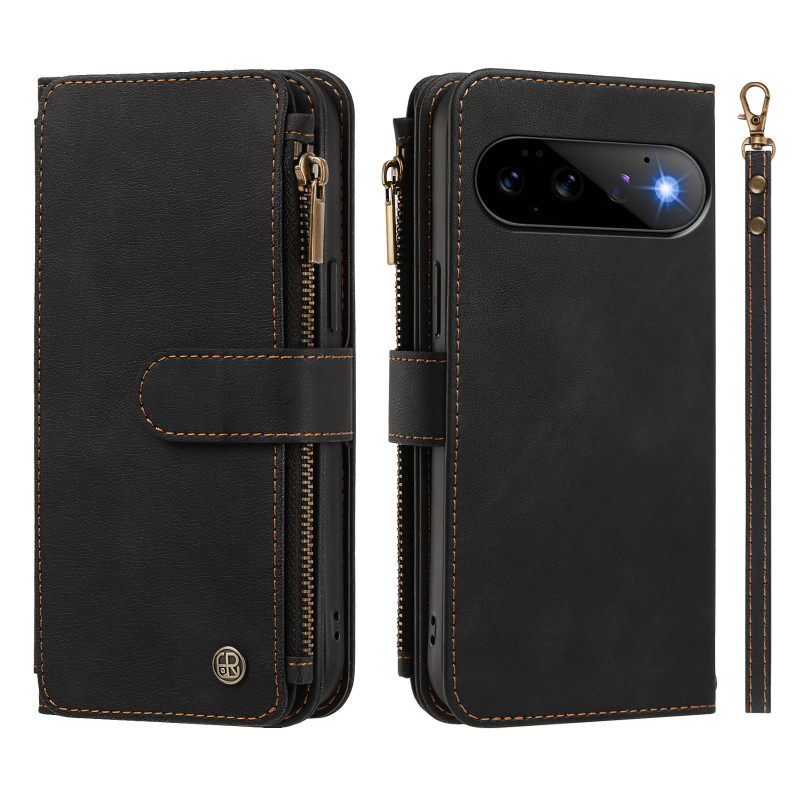 Google Pixel 11 Pro / 11 Hülle im Wallet-Stil mit Wildlederoptik und Riemen