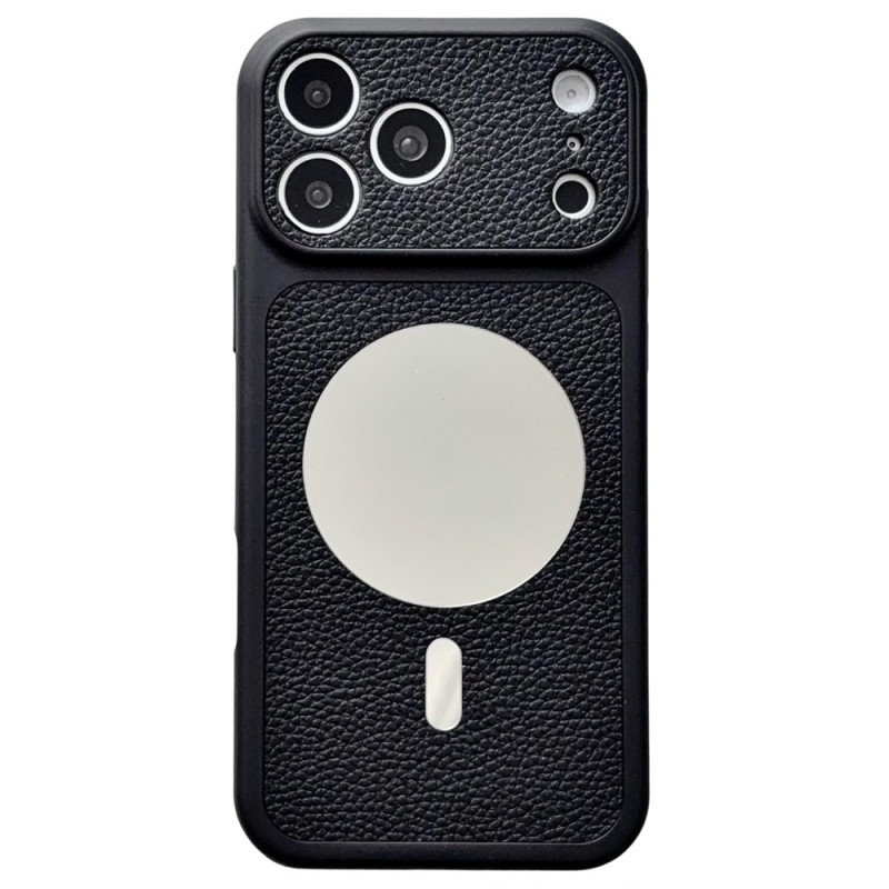 Magnetische iPhone 18 Pro / 17 Pro-Hülle in Lederoptik mit Spiegel