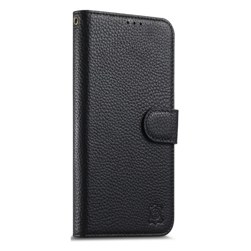 Hülle für iPhone 18 Pro Max / 17 Pro Max aus gespaltenem Litchi-Leder