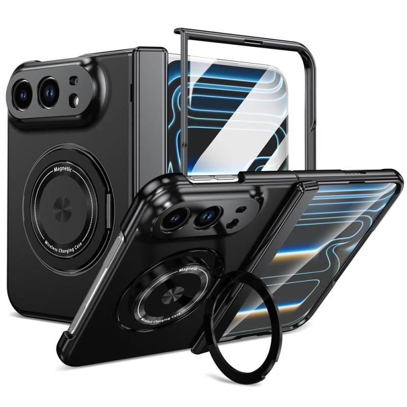 Magnetische iPhone-Hülle „Duo“ mit drehbarem Ring und gehärtetem Glas