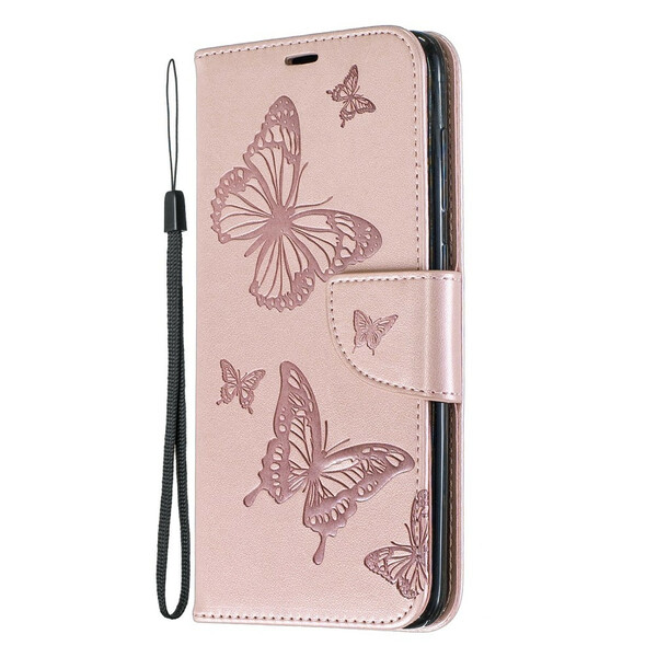 Samsung Galaxy A70 Hülle Die Fliegenden Schmetterlinge mit Lanyard