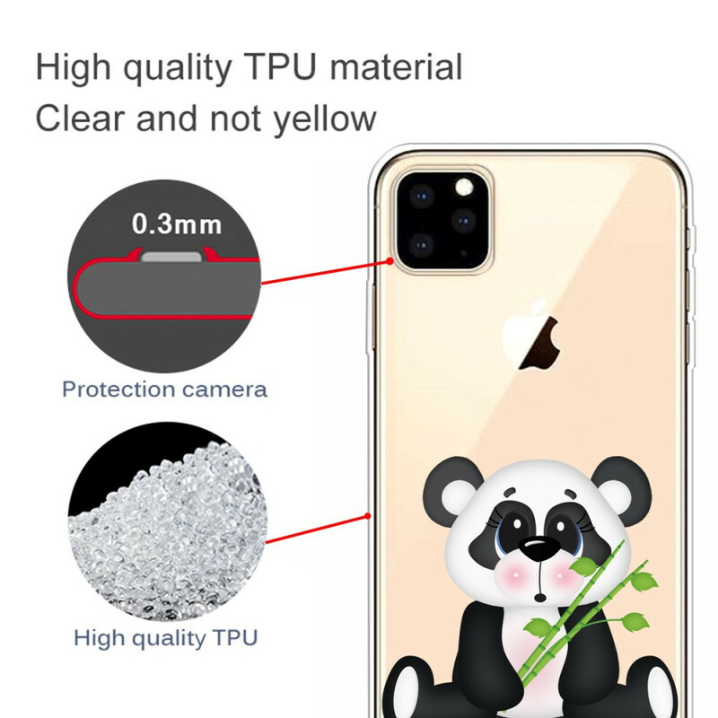 Transparentes iPhone 11 Max Cover Trauriger Panda