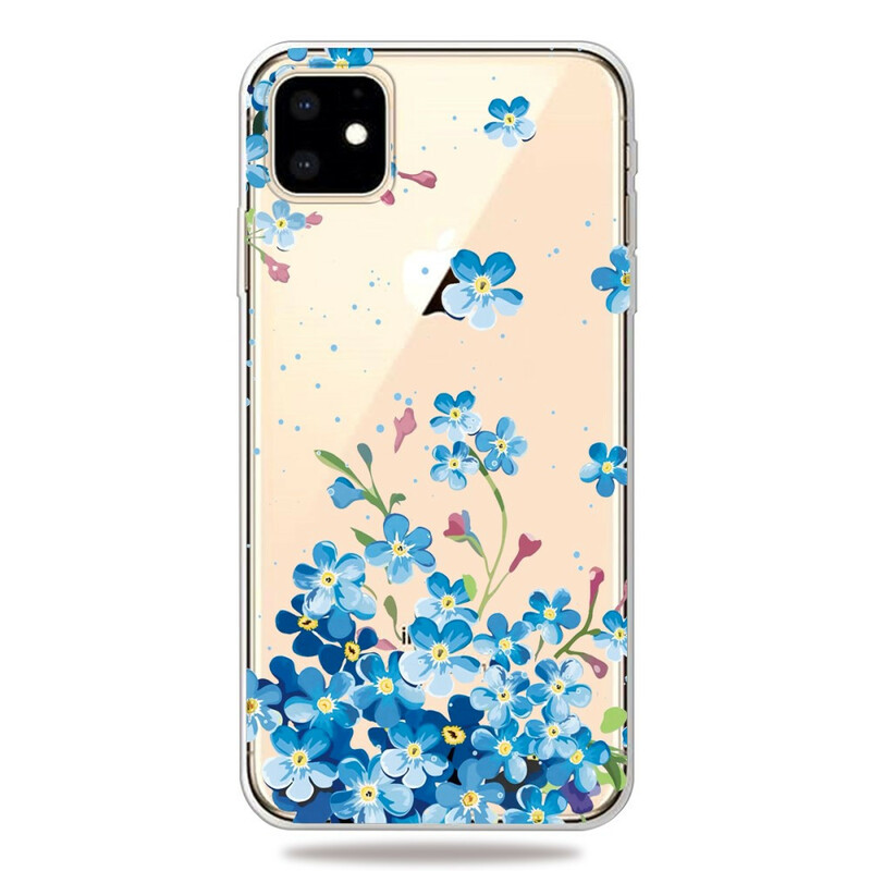 iPhone 11 Hülle Blauer Blumenstrauß