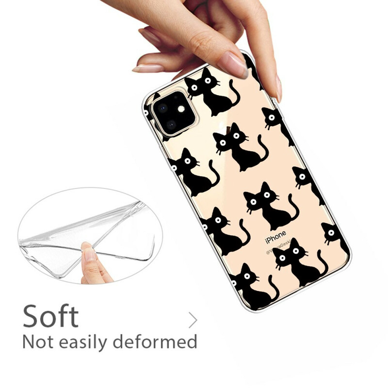 iPhone Cover 11 Multiple Schwarze Katzen