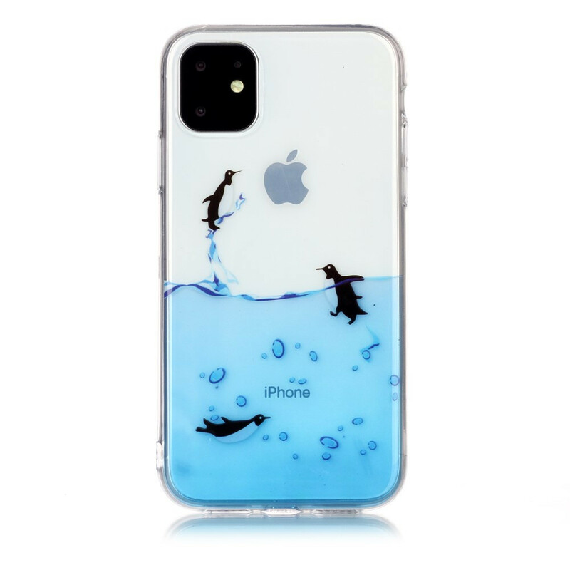 Transparentes iPhone 11 Cover Pinguin-Spiel
