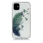 Transparentes iPhone 11 Cover Bunte Feder