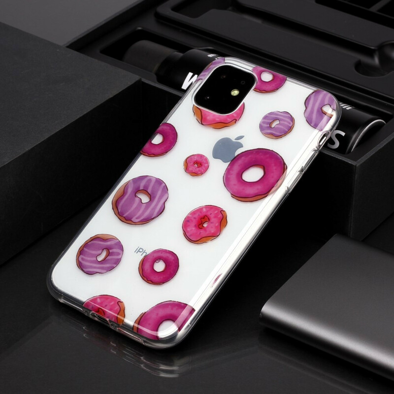 Transparentes iPhone 11 Cover Donuts Fan