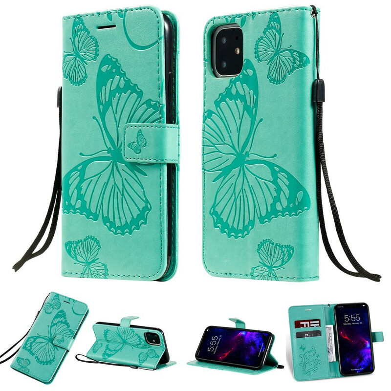 iPhone 11 Hülle Riesige Schmetterlinge mit Riemen