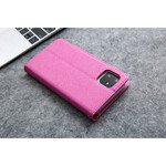 Flip Cover iPhone 11 Lederoptik Seidenstruktur