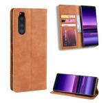 Flip Cover Sony Xperia 5 Vintage Stylished Leather Effect
