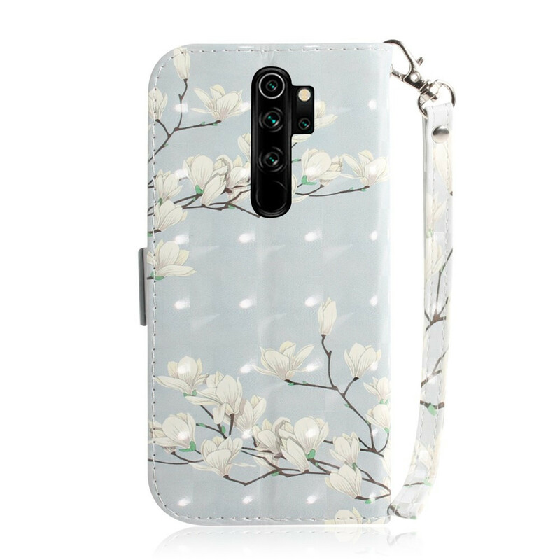 Xiaomi Redmi Note 8 Pro Tasche Blumenbaum mit Riemen