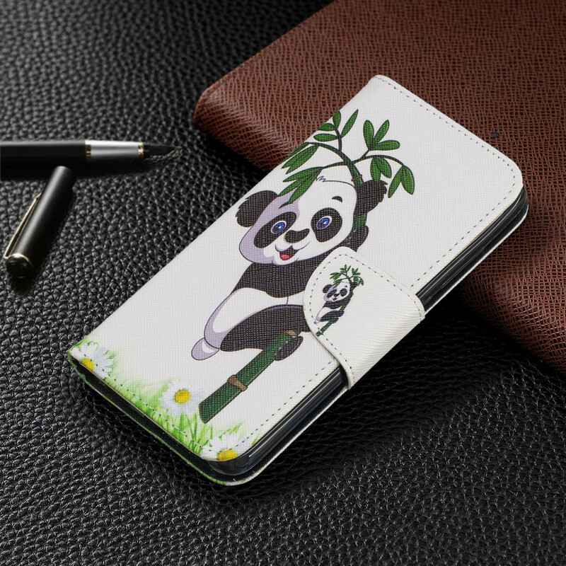 Xiaomi Redmi 7A Panda Hülle auf Bambus