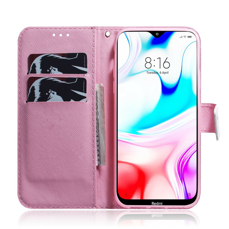 Xiaomi Redmi 8 Blume Altrosa Tasche