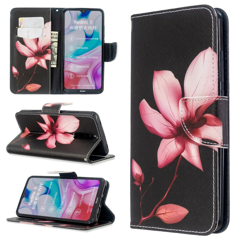 Xiaomi Redmi 8 Blume Rosa Tasche