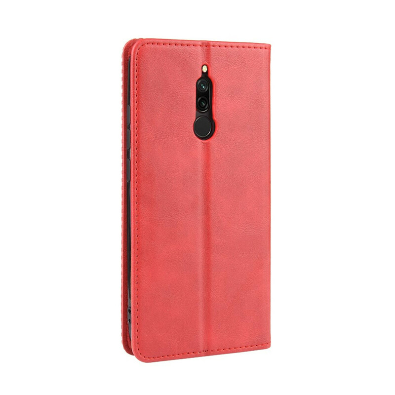 Flip Cover Xiaomi Redmi 8 Vintage-Leder-Effekt Stilisiert