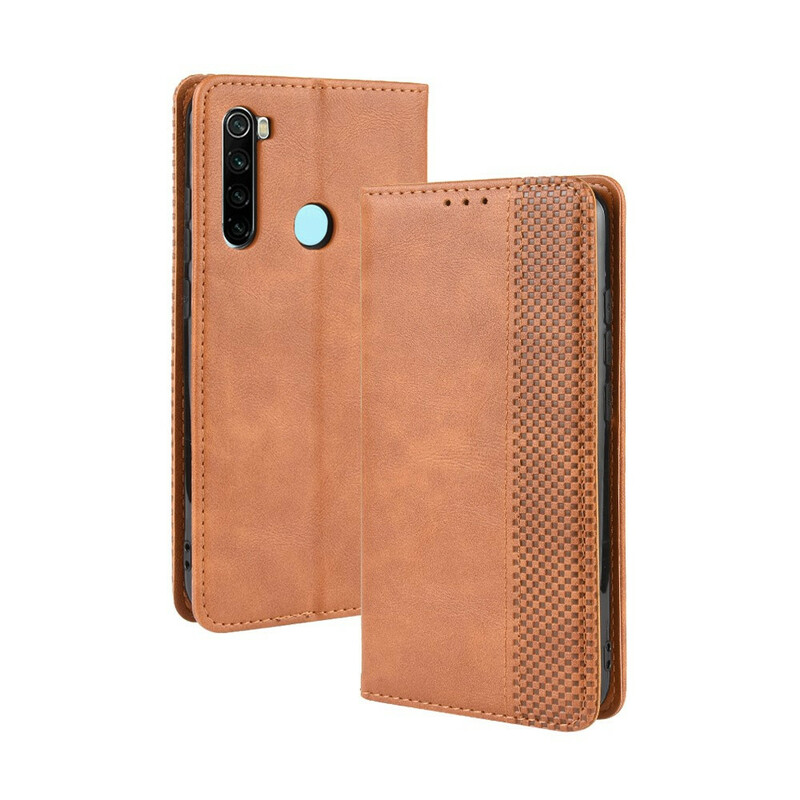 Flip Cover Xiaomi Redmi Note 8T Vintage-Leder-Effekt Stilisiert