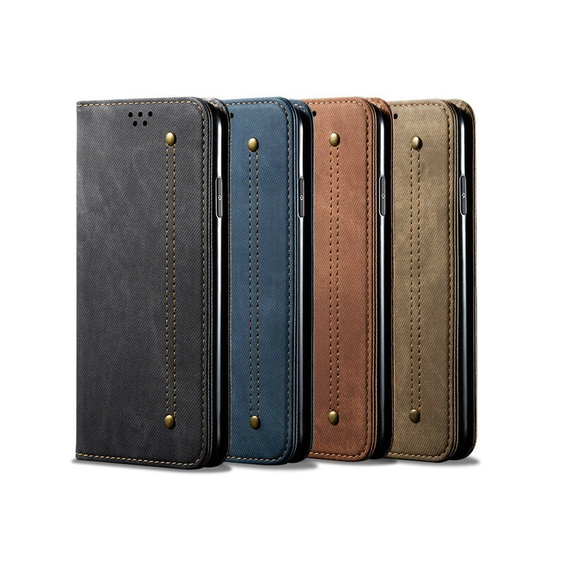 Flip Cover Xiaomi Redmi Note 8T Stoff Jeans