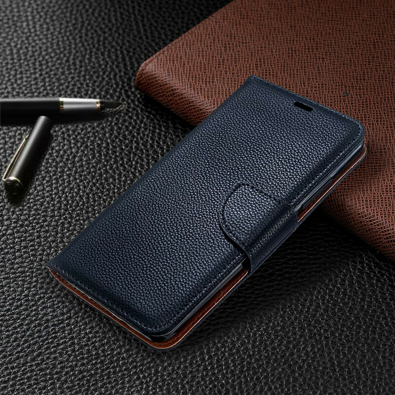 Xiaomi Mi Note 10 Tasche Lederoptik Litschi Bunt mit Riemen
