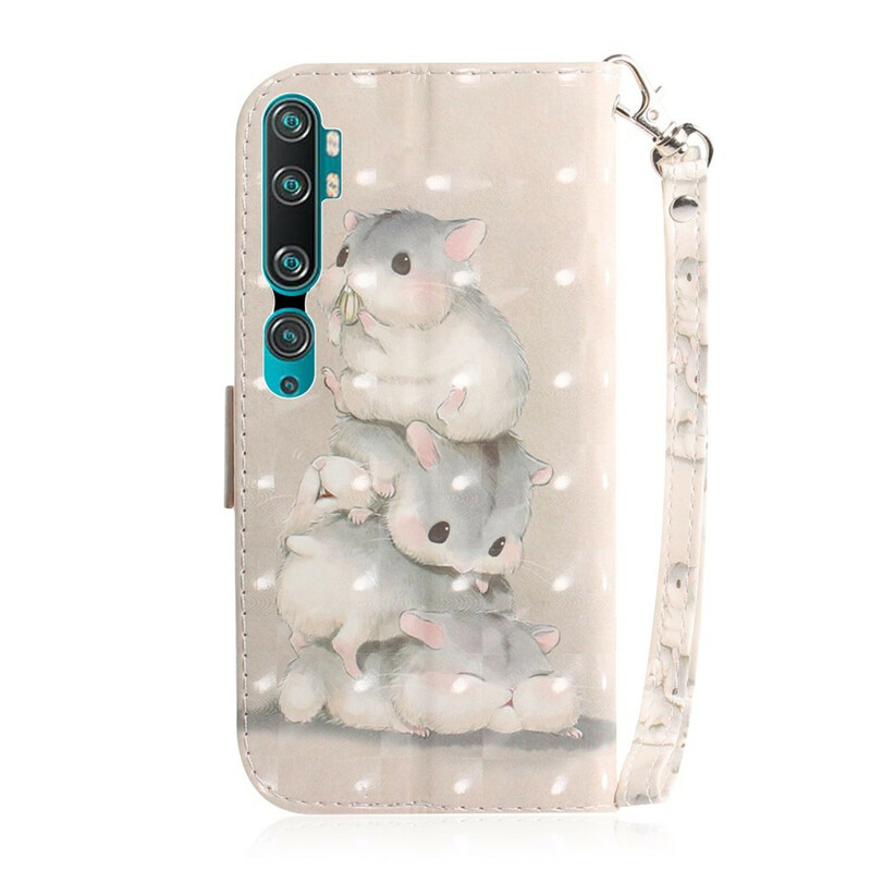 Xiaomi Mi Note 10 Tasche Hamster mit Riemen