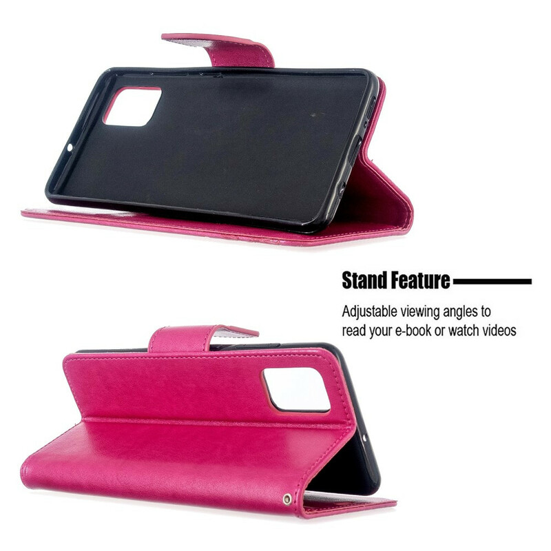 Hülle Samsung Galaxy A51 Die fliegenden Schmetterlinge mit Lanyard