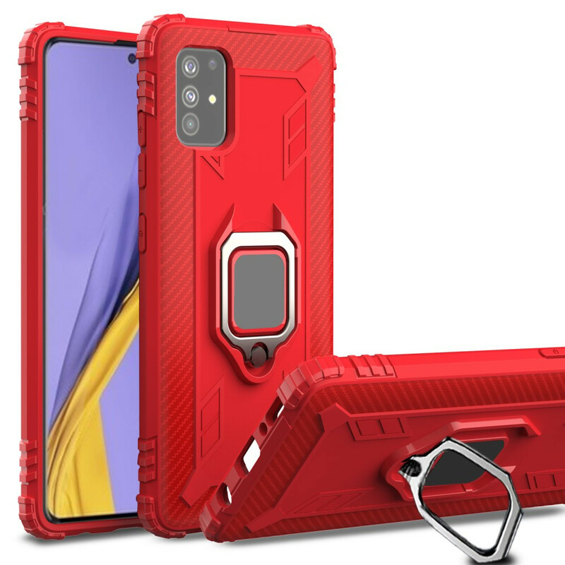 Samsung Galaxy A51 Ring und Kohlefaser Cover