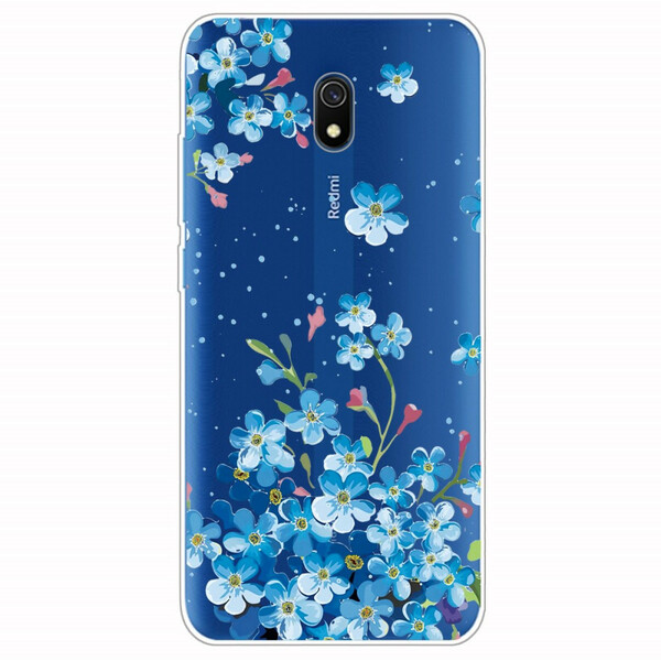 Xiaomi Redmi 8A Cover Blauer Blumenstrauß