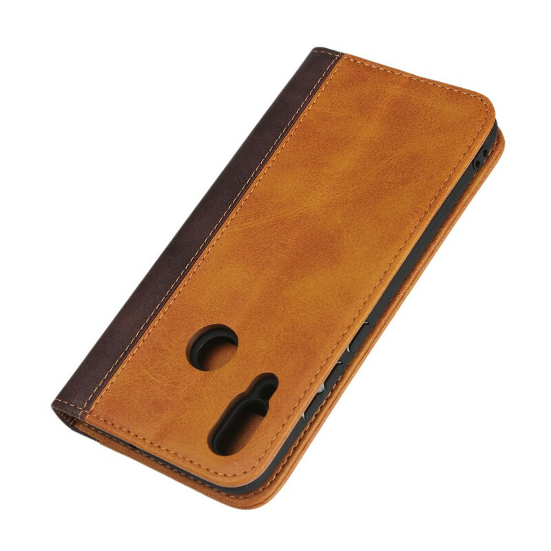 Flip Cover Huawei P Smart 2019 Zweifarbig Leder-Effekt