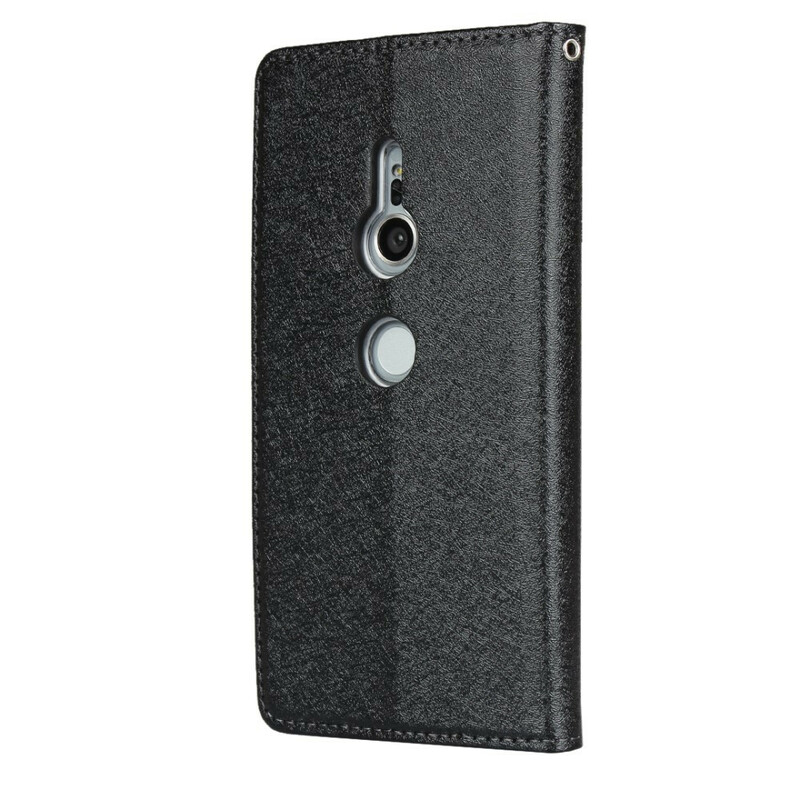 Flip Cover Sony Xperia XZ2 Style Weiches Leder mit Riemen