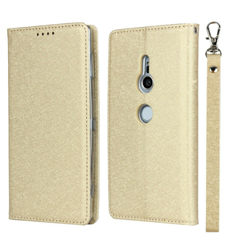 Flip Cover Sony Xperia XZ2 Style Weiches Leder mit Trageriemen Flip Cover Sony Xperia XZ2 Style Weiches Leder mit Trageriemen