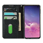 Flip Cover Samsung Galaxy S10e Style Weiches Leder mit Riemen