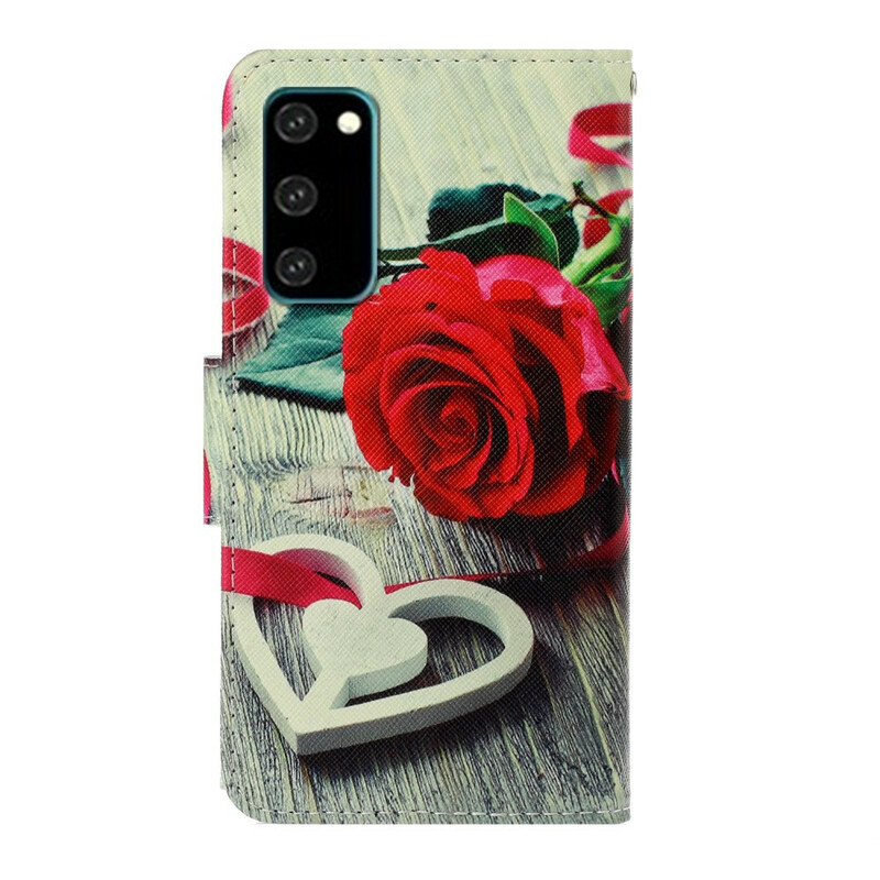 Samsung Galaxy S20 Romantische Rose Tasche mit Riemen