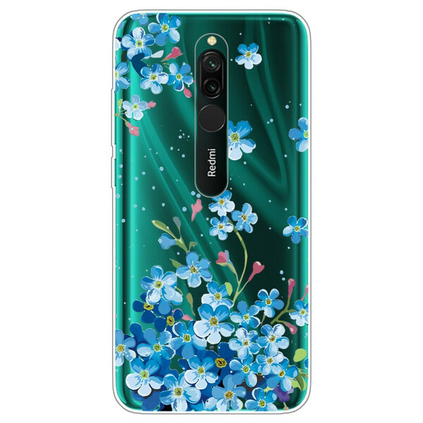 Xiaomi Redmi 8 Cover Blauer Blumenstrauß