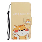 Xiaomi Redmi Note 8 Pro Tasche Katze Don't Touch Me mit Riemen