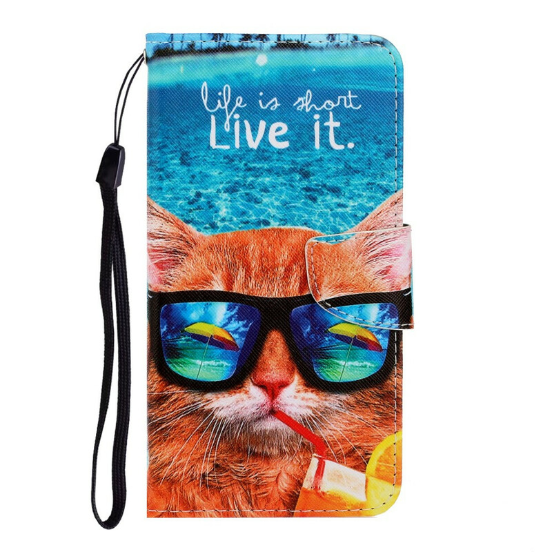 Xiaomi Redmi Note 8 Pro Cat Live It Tasche mit Riemen