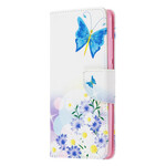 Xiaomi Mi 9T / Mi 9T Pro Hülle Gemalte Schmetterlinge und Blumen