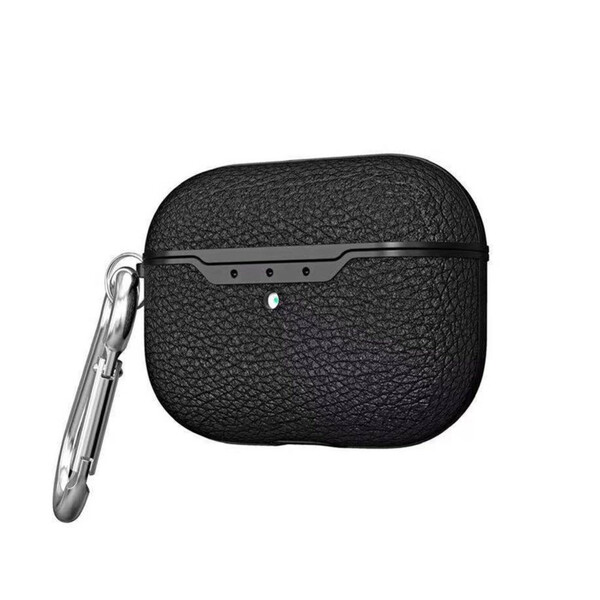 AirPods Pro Tasche in Litschi-Lederoptik mit Karabinerhaken