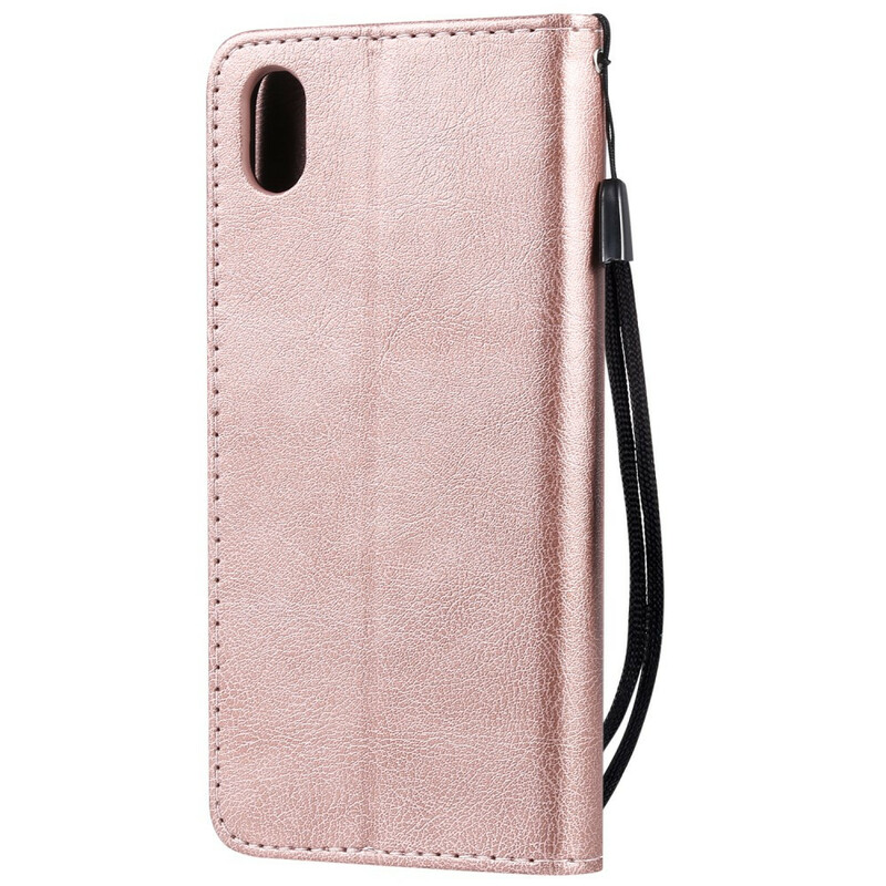 Huawei Y5 2019 / Honor 8S Tasche Lederoptik Farbig mit Riemen