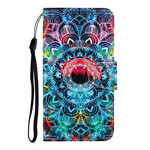 Xiaomi Redmi Note 9 Pro Tasche Flashy Mandala mit Riemen