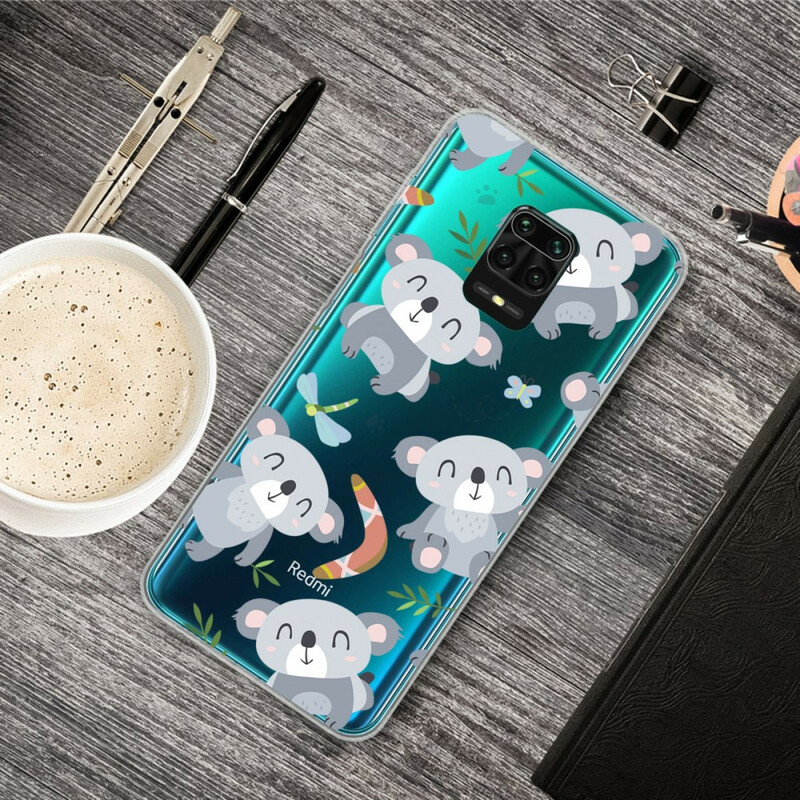 Xiaomi Redmi Note 9S / Redmi Note 9 Pro Cover Kleine Pandas Grau