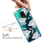 Xiaomi Redmi Note 9S / Redmi Note 9 Pro Cover Kleine Pandas Grau