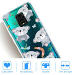 Xiaomi Redmi Note 9S / Redmi Note 9 Pro Cover Kleine Pandas Grau