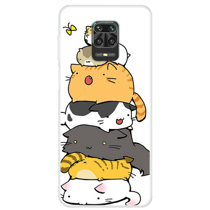 Xiaomi Redmi Note 9S / Redmi Note 9 Pro Cover Katzenhaufen Cartoon