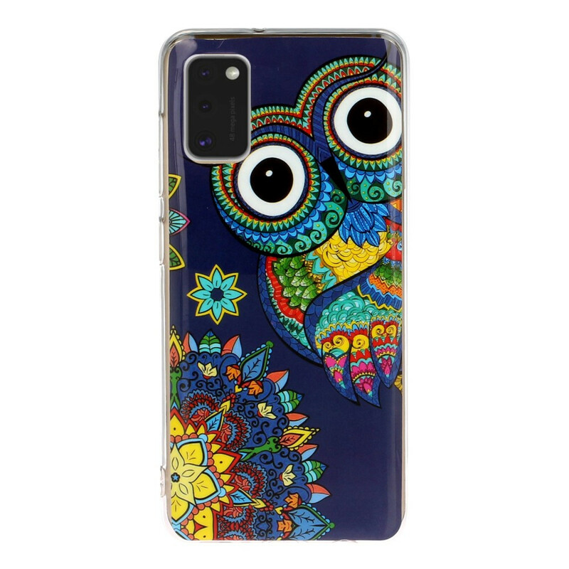 Samsung Galaxy A41 Eule Mandala Fluoreszierendes Cover