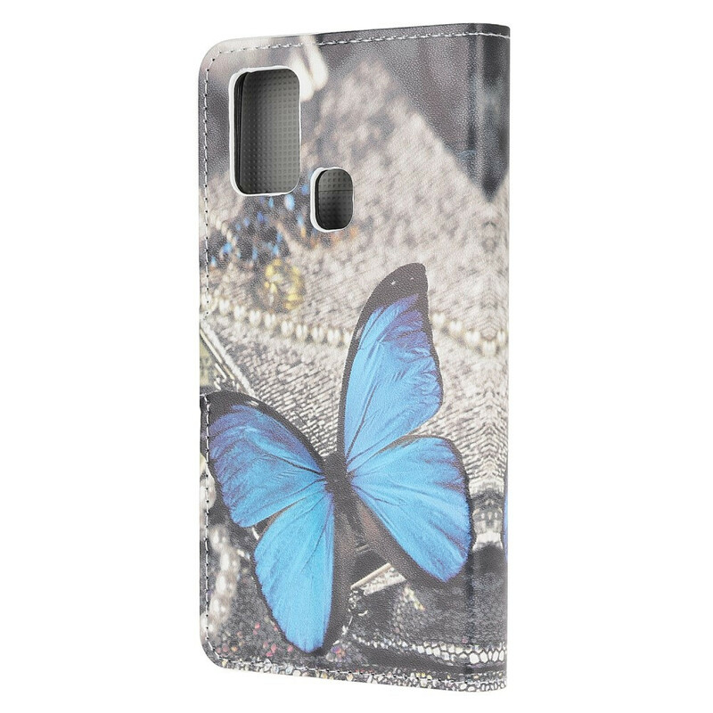 Huawei P Smart 2020 Hülle Schmetterlinge und Blumen
