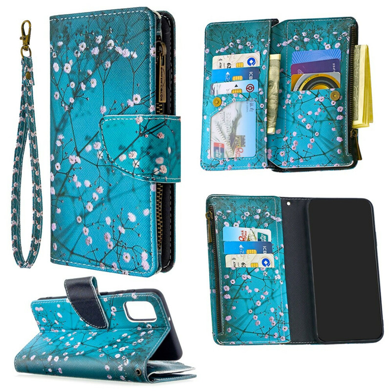 Samsung Galaxy A41 Tasche mit Reißverschluss Baum Samsung Galaxy A41 Tasche mit Reißverschluss Baum