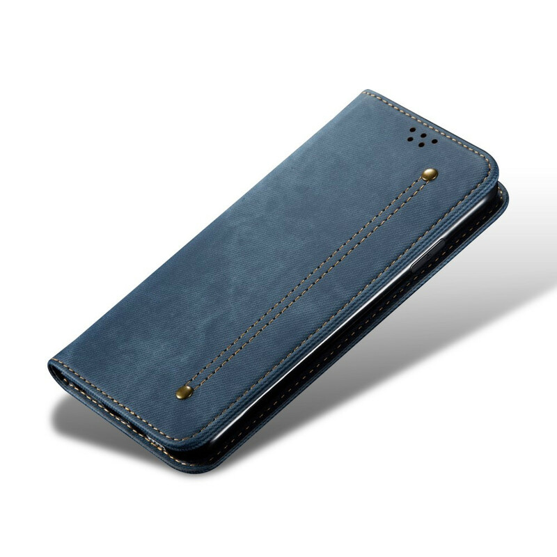 Flip Cover Xiaomi Mi 10 Lite Stoff Jeans