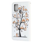 Samsung Galaxy A21s Funky Cats Tasche mit Trageriemen