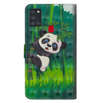 Samsung Galaxy A21s Hülle Panda und Bambus