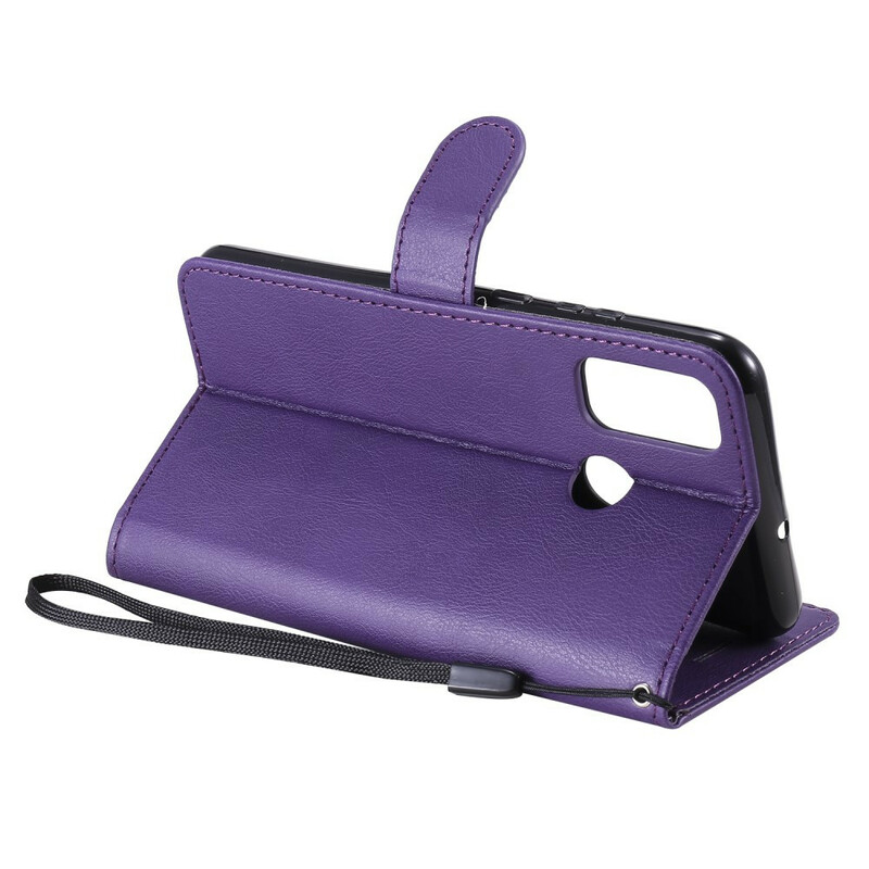 Huawei P Smart 2020 Leder-Effekt Tasche mit Riemen