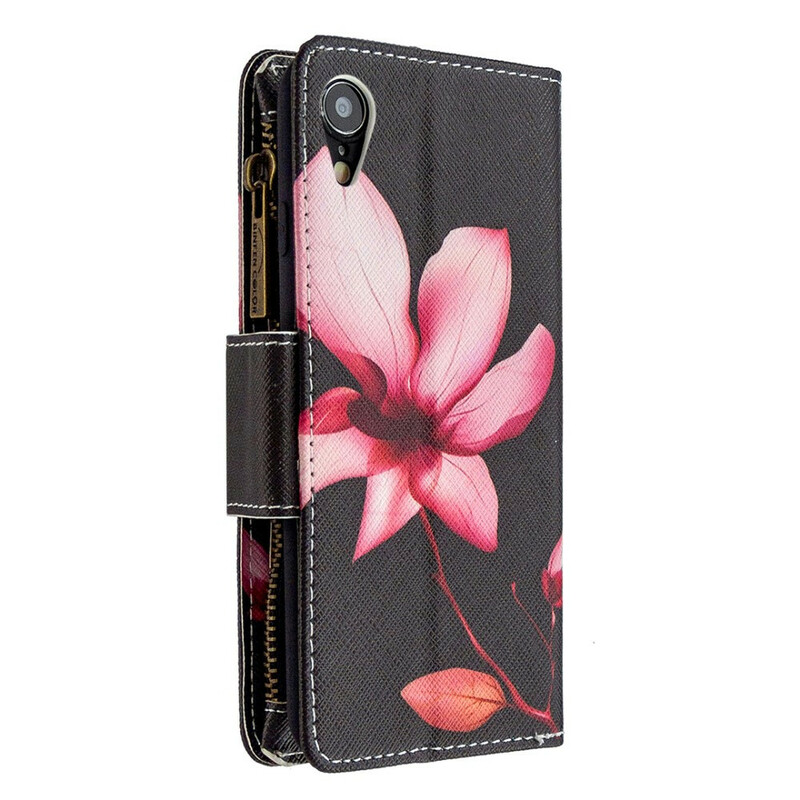 iPhone XR Hülle Tasche mit Reißverschluss Blume